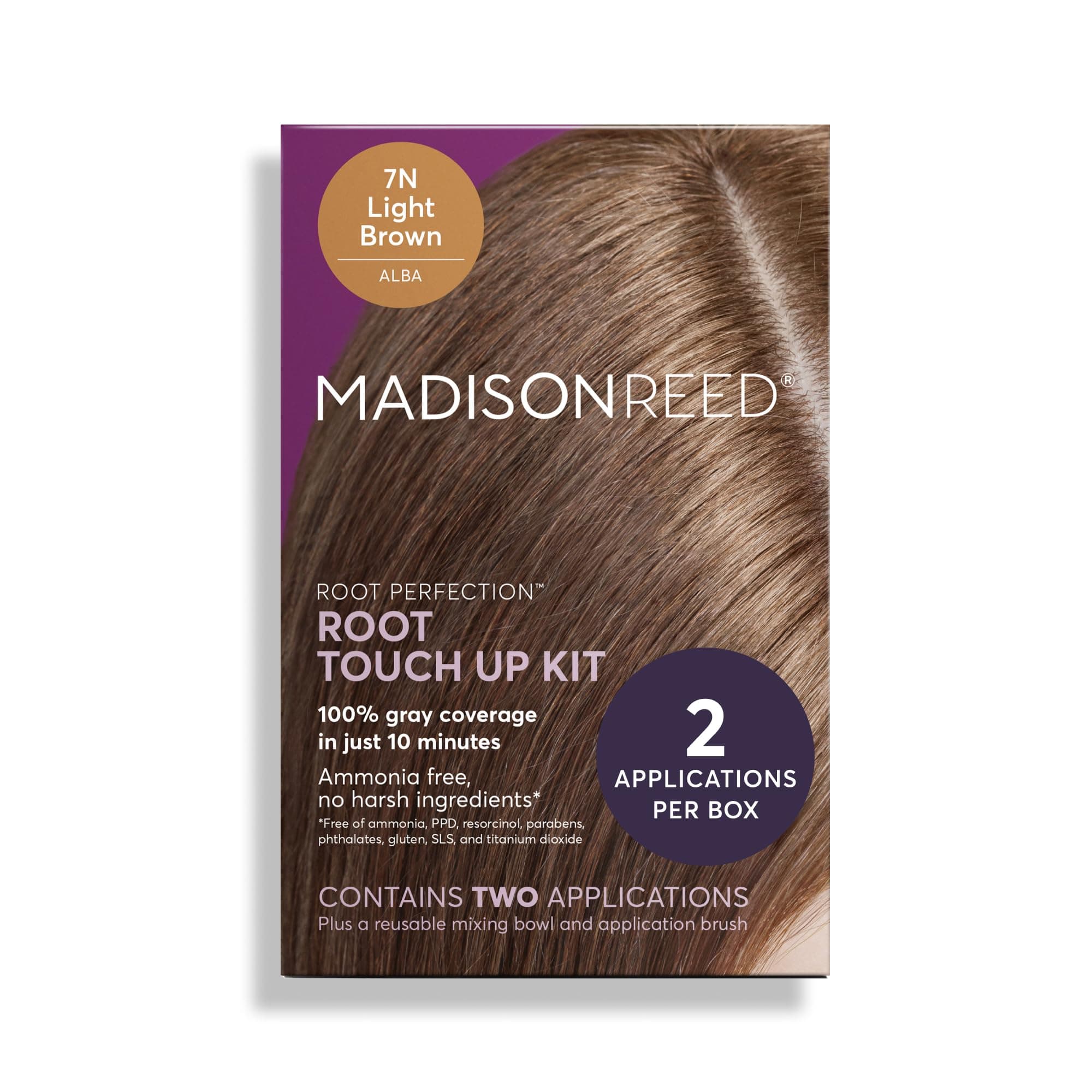 Madison Reed Root Perfection Root Touch Up Kit – 7N Alba Light Brown, 100% Gray Coverage in 10 Min, Ammonia-Free, 2 Applications