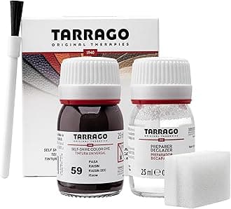 Tarrago Leather Dye Kit with Deglazer and Applicator - Restore & Recolor Shoes, Boots, Purses, Wallets, Jackets, and Furniture - Rich Pigment - 25mL