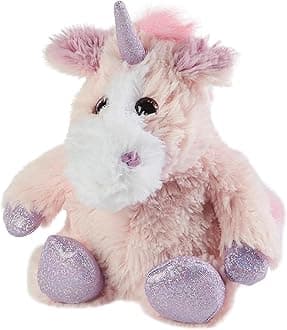 Warmies Plush Iridescent Pink Unicorn Microwavable, Weighted Teddy Slightly Scented with French Lavender, Warmies Microwavable Toys
