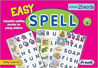 Frank Easy Spell – Early Learning Puzzles for Kids for Age 4, 5, 6, 7 | Fun & Challenging Educational Toys | Brain Booster Spelling Puzzle Games for Focus & Memory | Gifts for Kids - Contains 20 Words