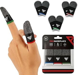 Finger Sleeves for Mobile Gaming, 3 Pairs Hybrid Carbon & Silver Fibre, Ultra Sensitive & Breathable 0.3 mm, Anti-Sweat, Anti-Dryness, Compatible with PUBG Mobile