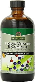 Nature's Answer Liquid Vitamin B-Complex Supports Healthy Energy Levels | Promotes Healthy Nerve Function | All-Natural Tangerine Flavor | Gluten-Free & Benzoate-Free 8oz