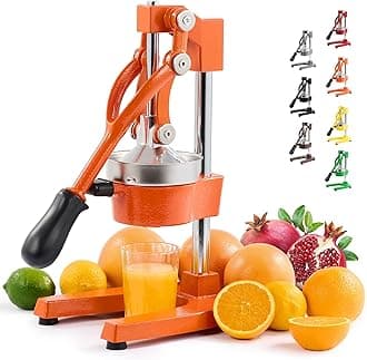 CO-Z Commercial Grade Citrus Juicer Professional Hand Press Manual Fruit Juicer Orange Juice Squeezer for Lemon Lime Pomegranate (Multicolor Cast Iron/Stainless Steel)