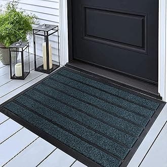 ubdyo Extra Durable Door Mat - Dirt Trapping Outdoor Welcome Mats - Non-Slip Outdoor Indoor Entrance - Low Profile Front Doormat (30" x 17", Bright Blue)