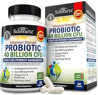Daily Probiotic Nutritional Supplement - 40 Billion CFU for Gut Health - Probiotics for Men and Women - Digestive Health with Astragalus & Lactobacillus - Shelf Stable - 60 Count