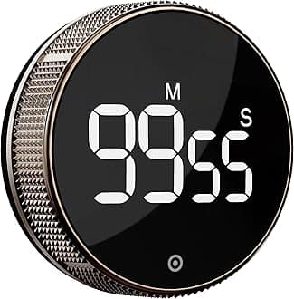 Blue Snail Kitchen Timer With LED Digital Display - Productivity Timer for Home, Classroom, Gym, Office - Volume and Brightness Adjustable Efficana (Guncolor)