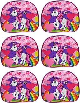 Asera Polycotton Unisex Birthday Return Gifts Sling Bag/Picnic Bag Cartoon Theme Bags For Kids (Unicorn Set Of 6 Pcs), Multicolour