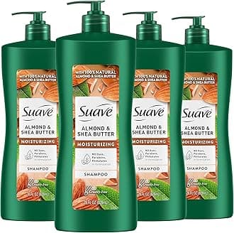 Suave Professionals Moisturizing Shampoo, Almond + Shea Butter, 28 Ounce (Pack of 4)