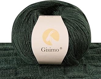 100% Inner Mongolian Cashmere Yarn, 6-Ply Luxurious and Soft Yarn for Hand Knitting & Crocheting (Forest Green, 1 Ball)
