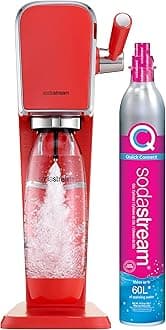 sodastreamArt Sparkling Water Maker (Mandarin Red) with CO2 and DWS Bottle