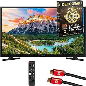 Samsung UN32N5300AFXZA 32 inch 1080p Smart LED TV Black Bundle with Deco Gear 4K HDMI 2.0 Cable w/Pure Copper Conductors x2 & CPS Exclusive 12 Month Protection Pack Bundle (BEACH-CPS-266000)