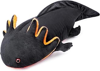 ZHONGXIN MADE Axolotl Plush Toy - 18" Black Axolotl Fish Lizard Creepy Stuffed Animals Cute Black Reptilian Toys Real Plushie Toy, Unique Plush Gift Collection for Kids