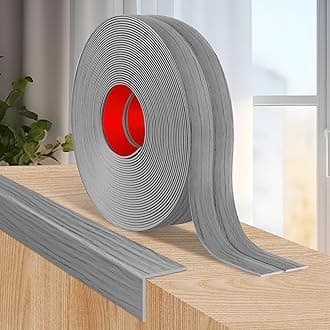 Flexible Wall Corner Protector Moulding Trim Peel and Stick Wall Corner Guards Edge Protector Self Adhesive Molding Trim Strip for Edge Ceiling (Light Gray Wood Grain, 1.6 in x 20 Ft)