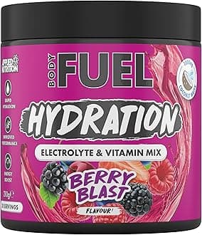 BodyFuel Hydration Electrolyte & Vitamin Powder - Natural Energy & Reduces Tiredness & Optimise Hydration (210g - 30 Servings)(Berry Blast)