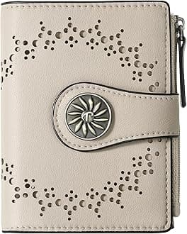 Small Wallet for Women Bifold RFID Blocking Card Holder Leather Wallets with Zipper Coin Pocket