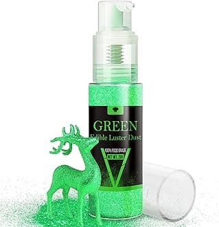 Edible Glitter Spray - 20g Luster Dust Edible Glimmer Powder for Sparkling Cocktails, Cake, Cupcakes, Wine, Beverage - Food Grade Shimmer Dust Powder for Baking, Drinks, Cookies Decoration (Green)