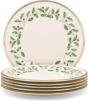 Holiday Set of 6 Dinner Plates,multi
