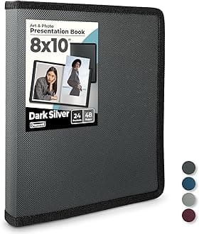 Dunwell Photo Album 8x10 Binder, 8 x 10 Photo & Art Portfolio Presentation Book, Each Shows 48 Pages, Professional Photo Book for 8x10 Pictures, Portraits, Artwork, Keepsakes