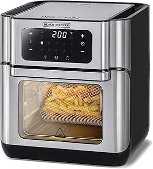 12L Air Fryer Oven, 1500W with Rapid Air Convection Technology, Digital Temperature Control, 90-Minute Timer, 10 Pre-Set Modes, Family-Sized Capacity, Oil-Free Cooking, Sliver - AOF100-B5