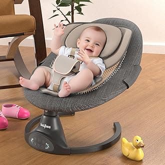 Baybee Premium Automatic Electric Baby Swing Cradle for baby with 5 Swing Speed, Soothing Vibrations & Music | Baby Rocker with Mosquito Net, Safety Belt & Removable Babies Toys (Black)