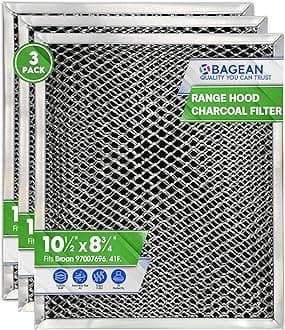 Stove Hood Vent Filter 10.5" x 8.8" 41F 97007696 Fits Nutone & Broan Range Hood Filter Replacement for Ductless Exhaust Fan - Mesh Screen Filters Grease & Carbon Freshens Kitchen Oven Air (3-Pack)