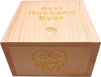 WASTIME Customized Engraved Wooden Watch, Casual Handmade Wood Watch for Men Women Husband Wife Dad Mom Son Family