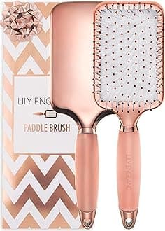 Lily England Paddle Brush Best for Detangling, Straightening Hair and Blowdrying, Rose Gold Hairbrush