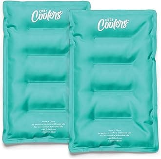 Cool Coolers 2 Pack Soft Ice Packs for Cooler, Flexible Stretch Nylon, Lunch Box Ice Packs, Ice Packs for Lunch Boxes