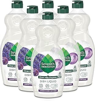 Dish Soap Liquid, Fresh Lavender Scent, 19 fl oz, Pack of 6