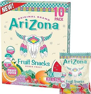 AriZona Iced Tea Fruit Snacks, Mixed Fruit - 0.9 oz, 10 count Box