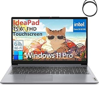 LenovoIdeapad Laptop, 15.6" Touchscreen FHD Computer, Intel 6-Core Processor (Beat i5-1155G7), 40GB DDR4 RAM, 1TB PCIe SSD, WiFi 6, Type-C, HDMI, Cloud Grey, Windows 11 Pro S, BEF-ectoy USB C Hub