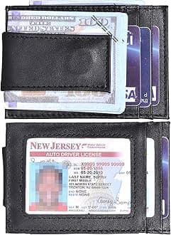 Hopsooken Money Clip RFID Front Pocket Wallet Men Leather Slim Minimalist Wallet