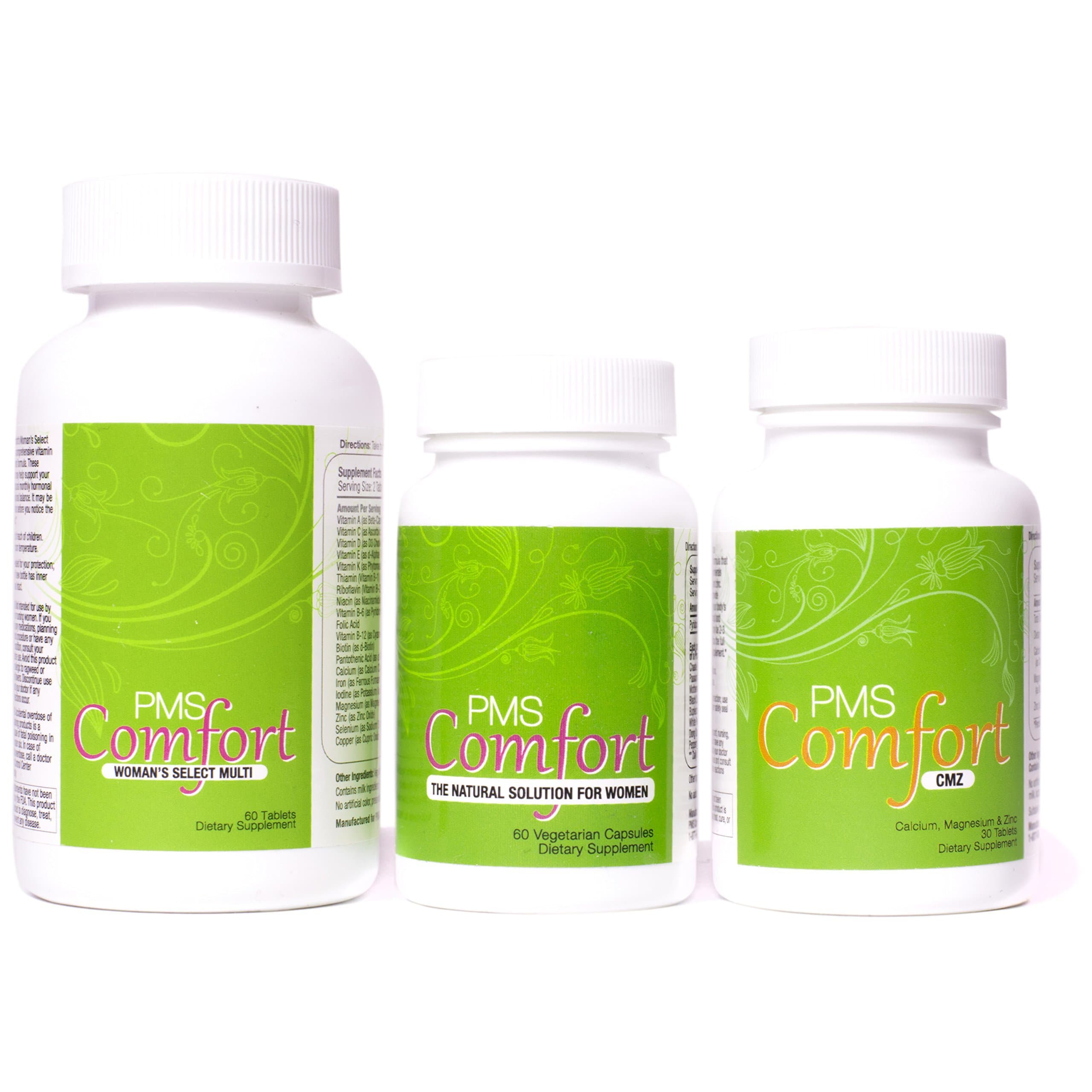 PMS Comfort: Mood Support Program (PMS Herbal, CMZ & Multi) for PMS & PMDD Symptoms (150 ct)