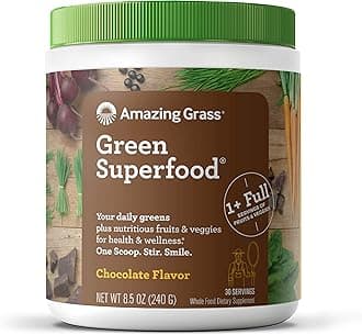 Amazing Grass Chocolate Drink Powder, Green Superfood, 8.5-Ounce Container