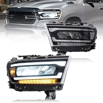 VLAND Led Headlights Compatible with 2019 2020 2021 2022 2023 2024 Dodge Ram 1500 Tradesman& HFE, Bighorn, Laramie, Rebel, Lone Star w/Sequential w/Reflective Bowl Clear