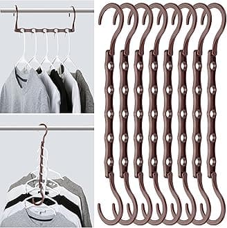Mr. Pen Space Saving Hangers - 8 Pack Mahogany Color Space Saver Shirt Hangers