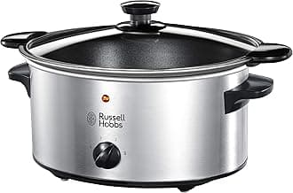 Russell Hobbs 22740-56 Slow Cooker @ Home, Crock Pot, Electric Cooker, 3 Temperature Settings, 3.5L, Stainless Steel/Black
