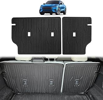 BestEvMod Vehicle Mat Cargo Liner Compatible with Mustang Mach E 2021-2026 Accessories Second Row Seats Back Protector Cover All Weather Pet Mat(Rear Seat Back Protector) 3 Openings
