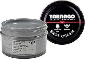Tarrago Shoe Cream Professional Shoe Polish for Leather Boots, Shoes, Purse, Furniture Eco Friendly Leather Conditioner 1.7oz - High Silver Metallic #106
