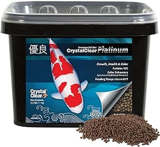 CrystalClear Platinum Fish Food, Premium Floating Pellets for Koi & Goldfish – Boost Growth, Color, and Wellness in Backyard Ponds & Water Gardens, 3mm Pellets, 2.2 Pounds