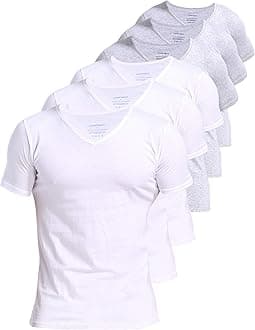 Men's Undershirts 100 Percent Cotton Underclothing Comfy V-Neck T-Shirts (4-Pack/6-Pack)