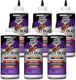 Bed Bug Killer Dust With Diatomaceous Earth 8 Ounces, Treatment For Bed Bugs, 6 Pack