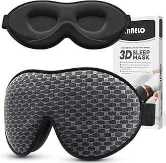 innelo3D Contoured Sleep Mask for Side Sleepers - 100% Light Blocking Sleeping Mask for Men & Women, Soft and No Pressure on Eyes - Airplane Blindfold, Night Eye Cover for Travel, Nap, Yoga - Grey
