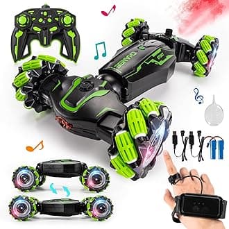 TADOZIC 4WD Remote Control Car，Gesture Sensing RC Stunt Car，Double-Sided Vehicle 360° Rotation with Light and Music,Best Birthday Gifts for Kids,RC Cars for 6-12 yr Kids