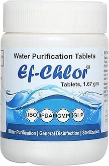 Overhead & Underground Water Tank Purification Tablets/Pills 1.67gm Jar of 50 Tablets Having 3 Years Shelf Life 1 Tablet Purifies 132 Gallons Water