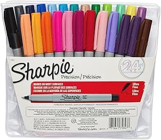 Permanent Markers, Ultra Fine Point, Assorted Colors, 24-Count
