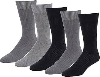 Amazon Essentials Men's Comfortable Patterned Dress Socks, 5 Pairs