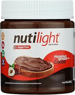 NutiLight Hazelnut and Dark Chocolate Spread 312 grams, Low Carb, No Sugar Added