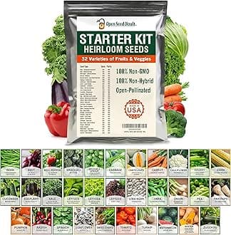 Open Seed Vault 15,000 Non GMO Heirloom Vegetable Seeds for Planting Vegetables and Fruits - 32 Variety Pack of Vegetable Seeds for Gardening, Survival Gear, Seed Vault Emergency Supplies Kit