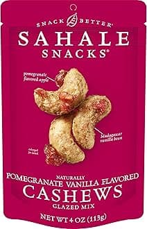 Pomegranate Vanilla , 4 Ounce 6 Pack : Sahale Snacks Pomegranate Vanilla Flavored Cashews Glazed Mix, 4 Ounce (Pack of 6)